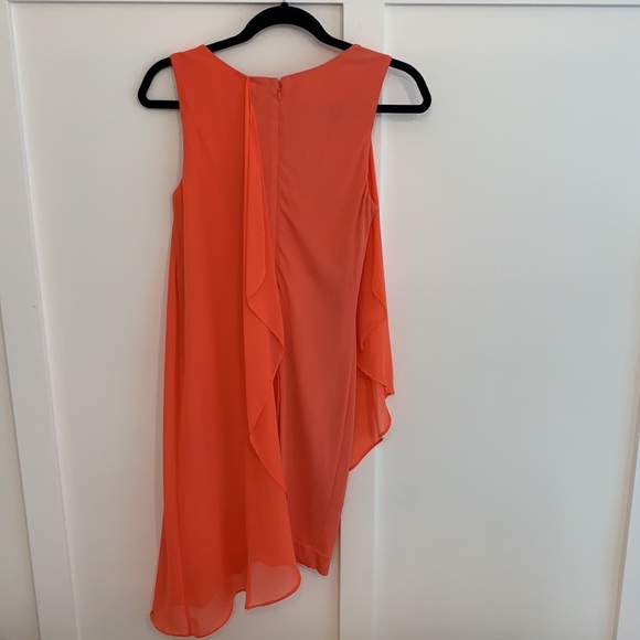 bebe Coral Maline Asymmetric Flutter Sleeve Dress - Picture 7 of 7